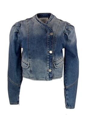 Ba&sh Daisy Cropped Denim Jacket Medium (2)